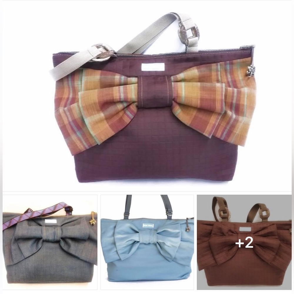 PLEATED BOW CAMO MULTI- PURPOSE LARGE TOTE - Picture 2 of 6